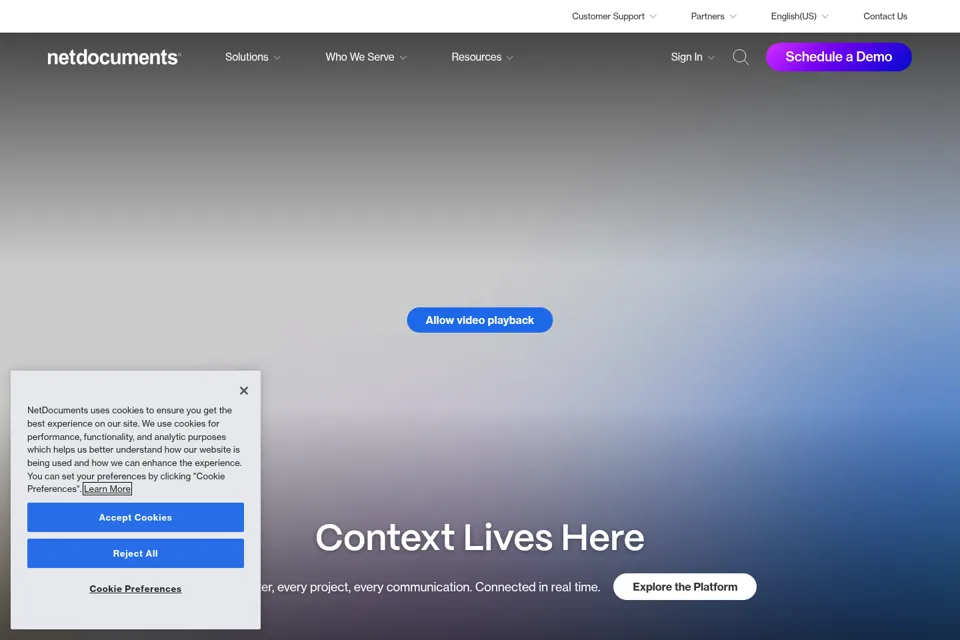 Aperçu de la landing page