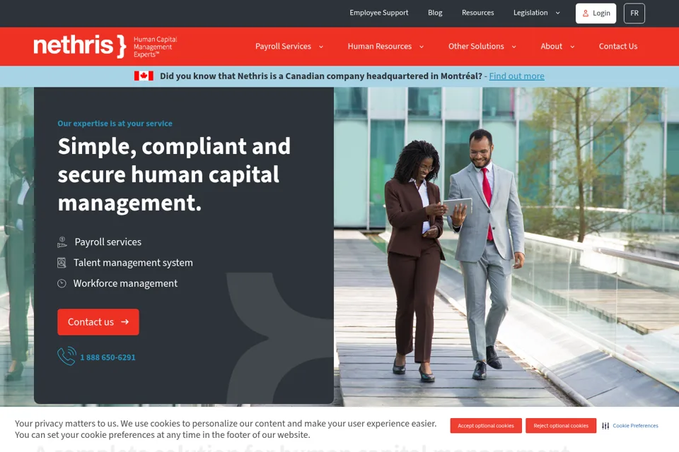 Aperçu de la landing page