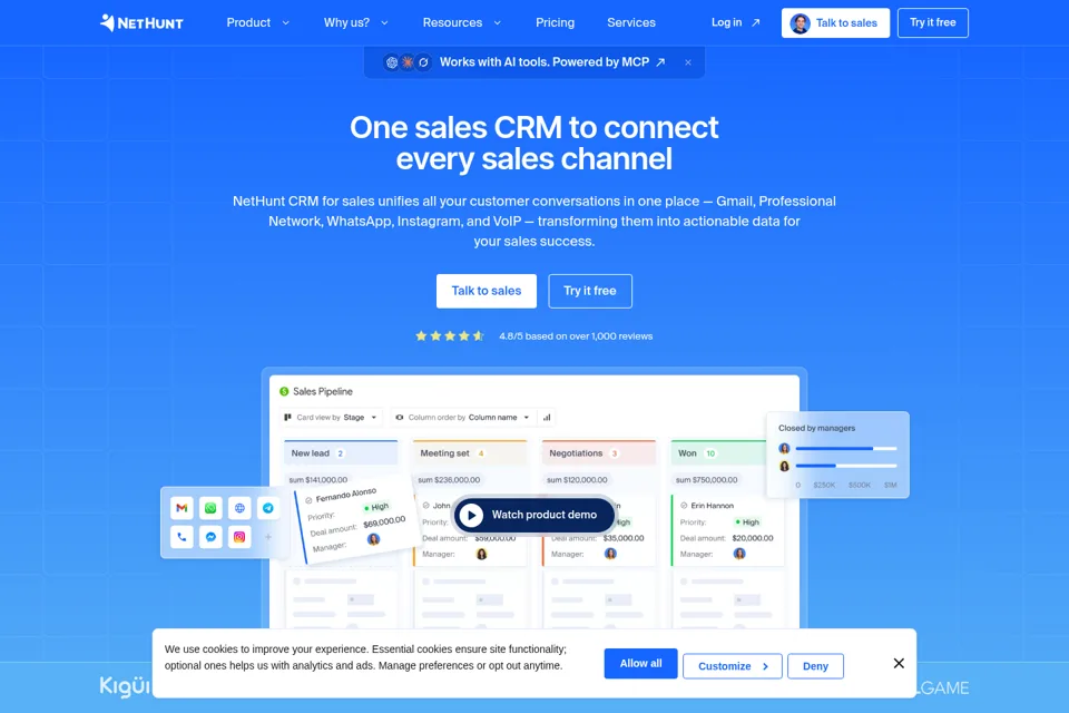 Aperçu de la landing page