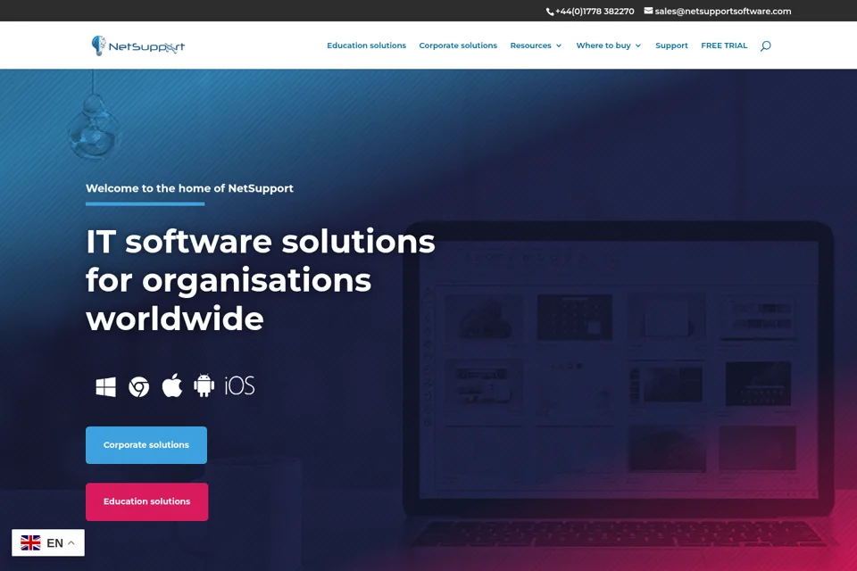 Aperçu de la landing page
