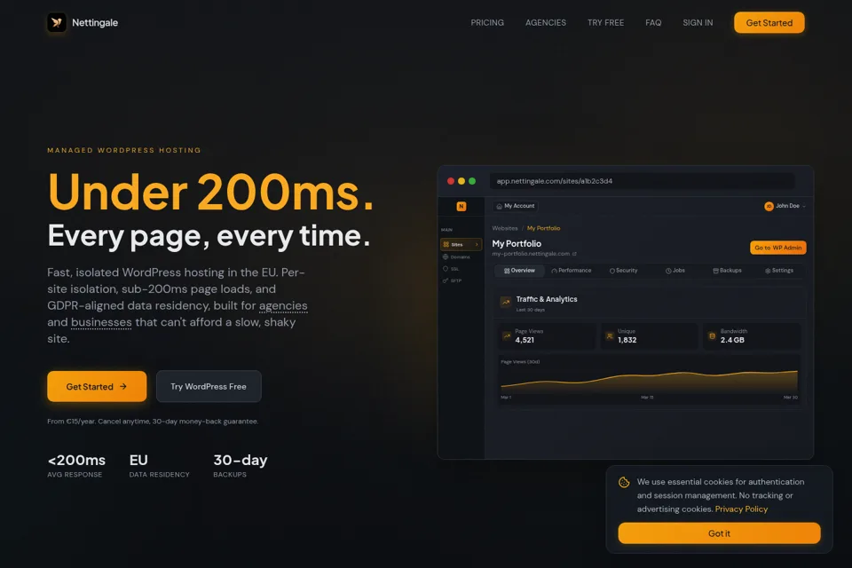 Aperçu de la landing page