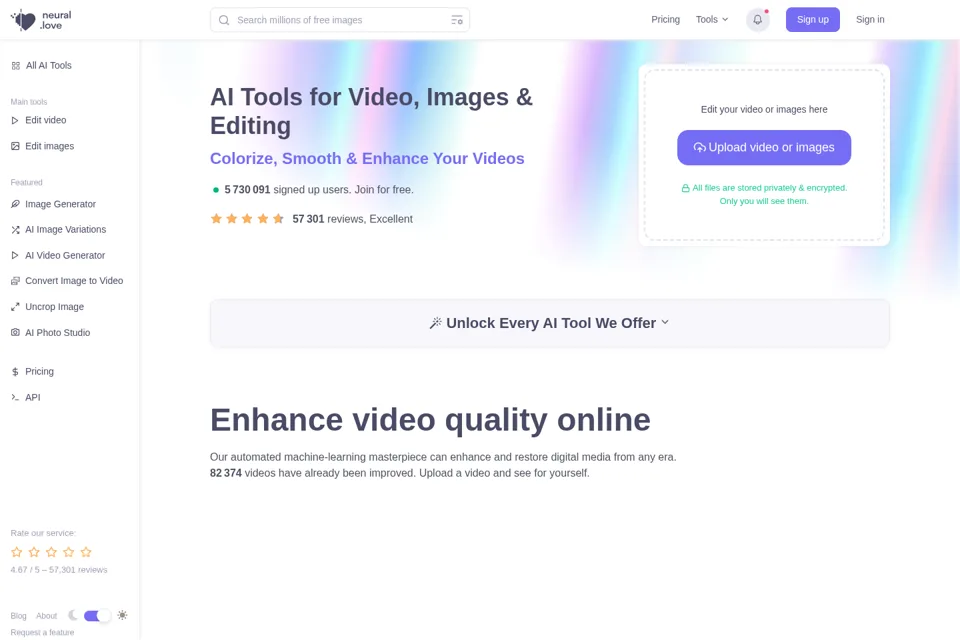 Aperçu de la landing page