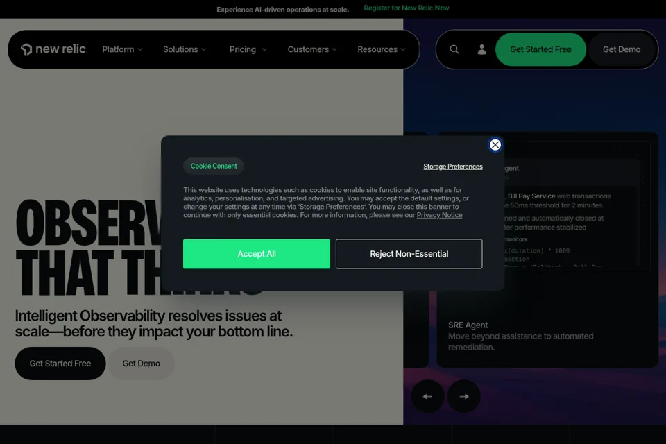 Aperçu de la landing page