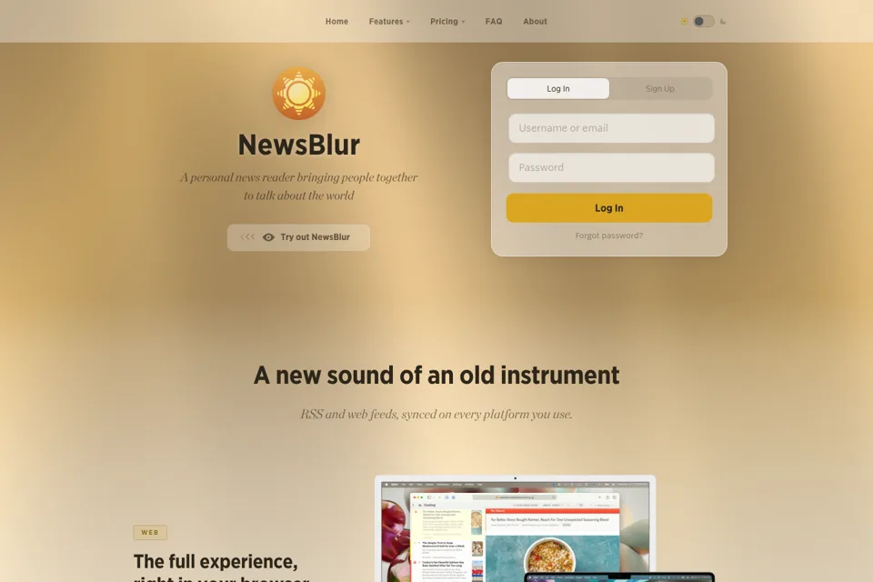 Aperçu de la landing page