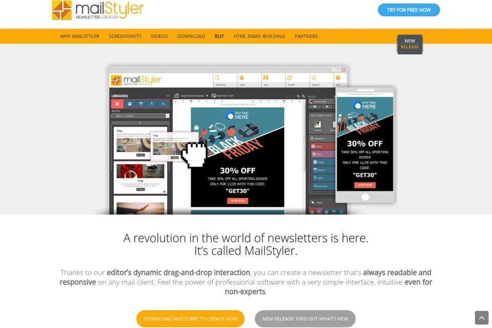 Aperçu de la landing page