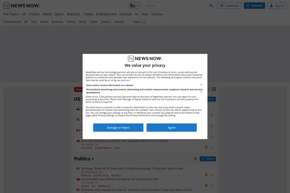 Aperçu de la landing page