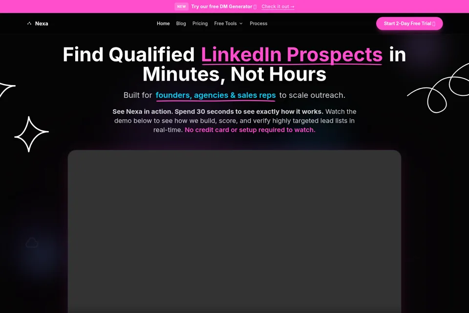 Aperçu de la landing page