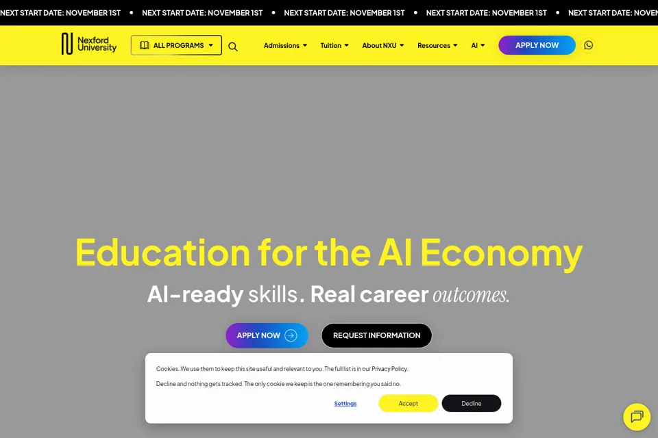 Aperçu de la landing page