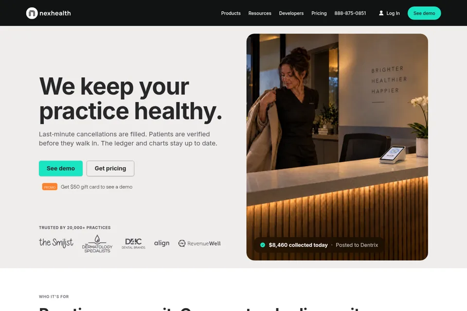 Aperçu de la landing page
