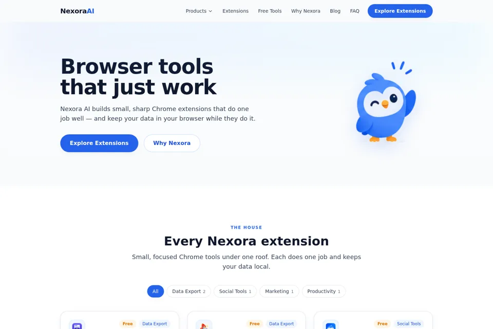 Aperçu de la landing page