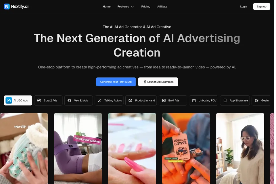 Aperçu de la landing page