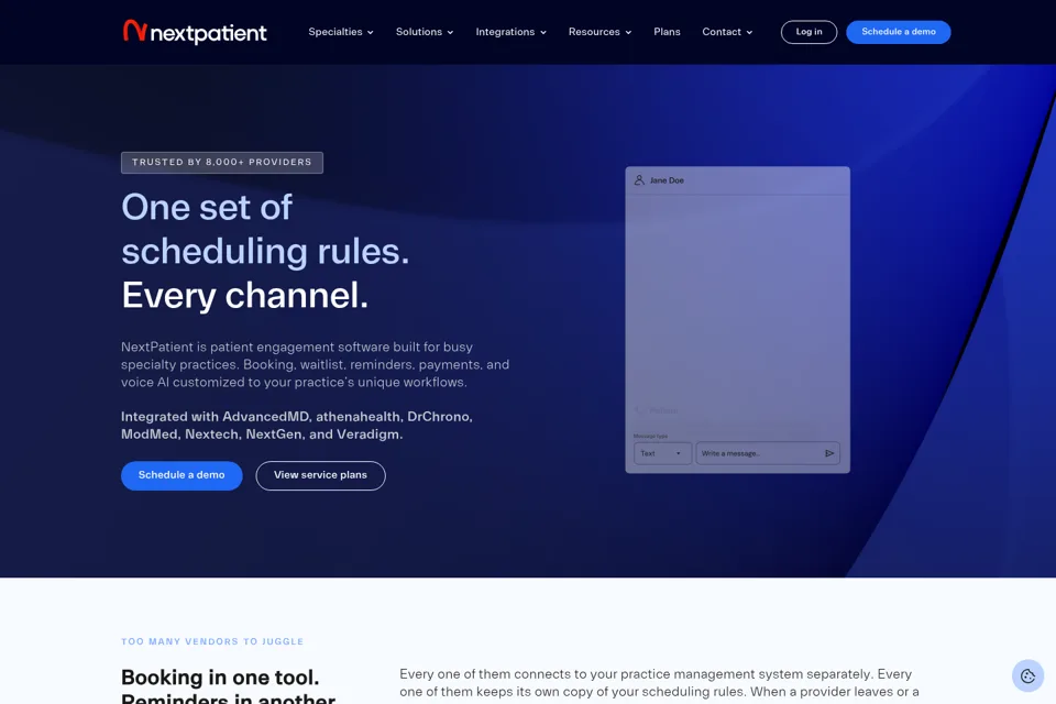 Aperçu de la landing page