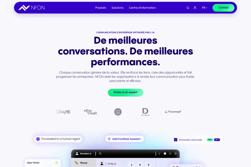 Aperçu de la landing page