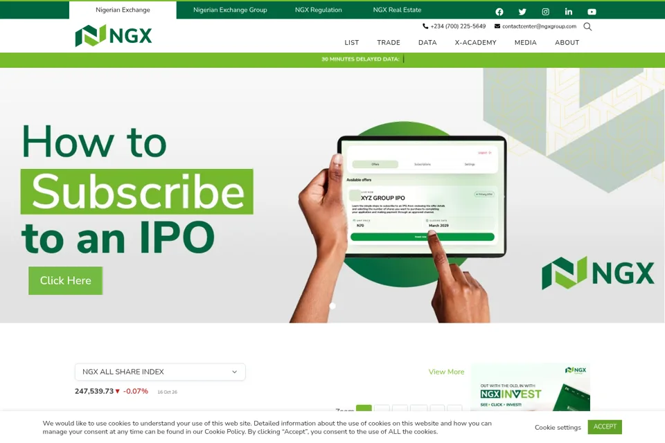 Aperçu de la landing page