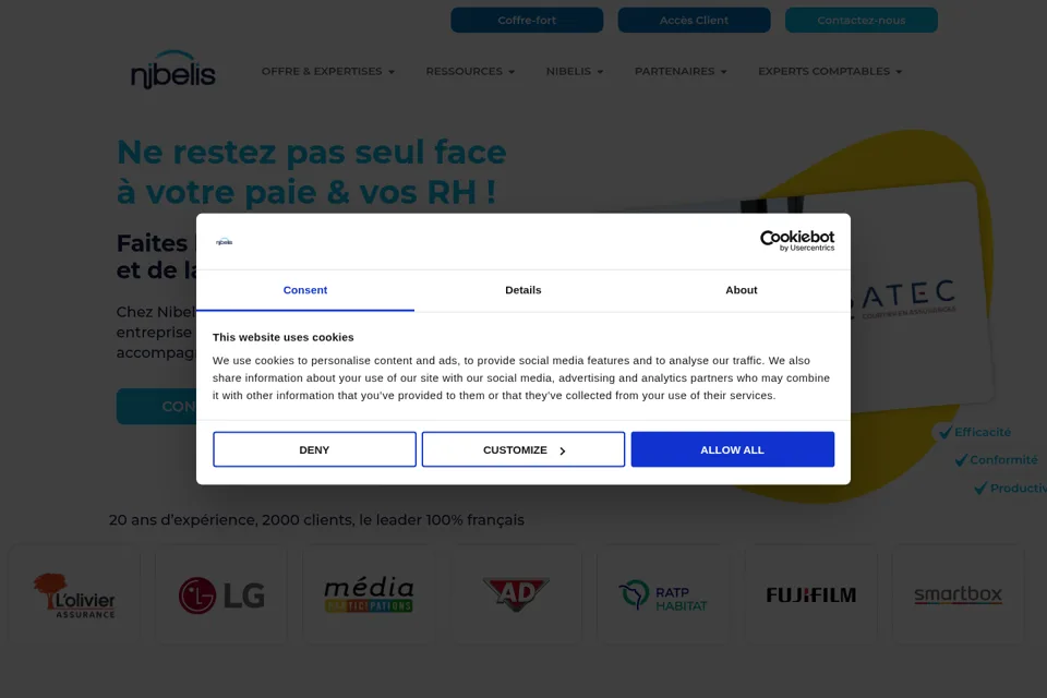 Aperçu de la landing page