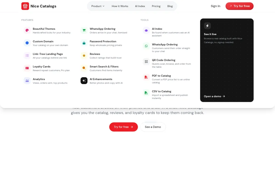 Aperçu de la landing page