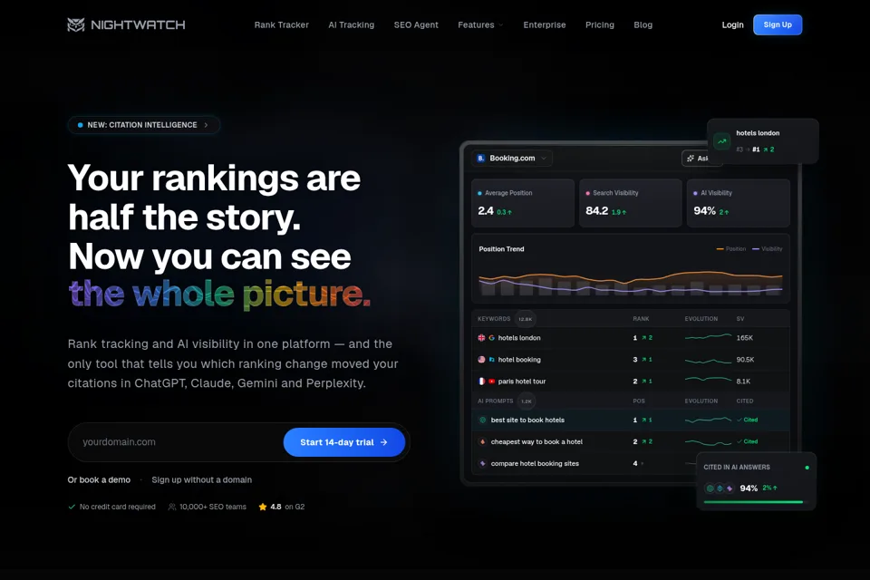 Aperçu de la landing page