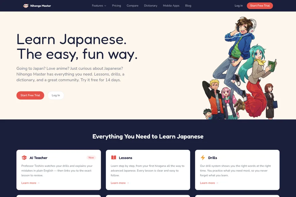 Aperçu de la landing page
