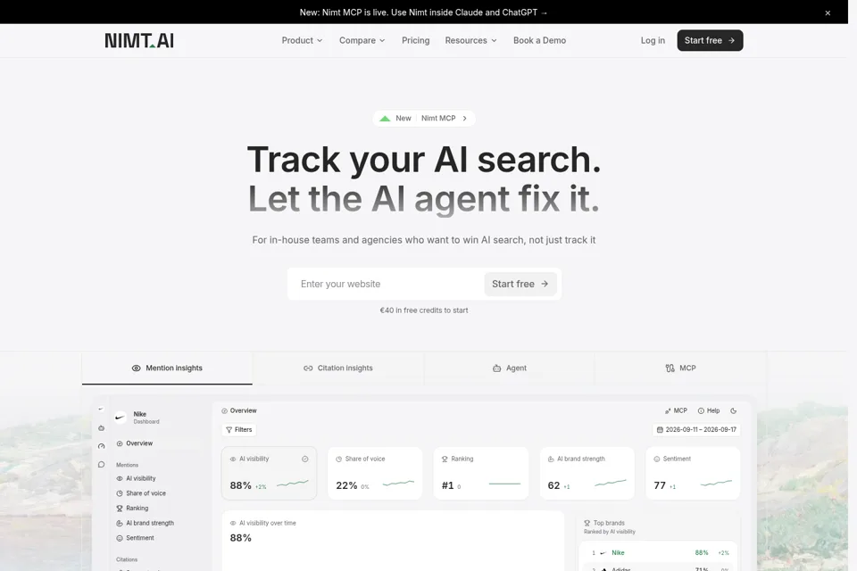 Aperçu de la landing page