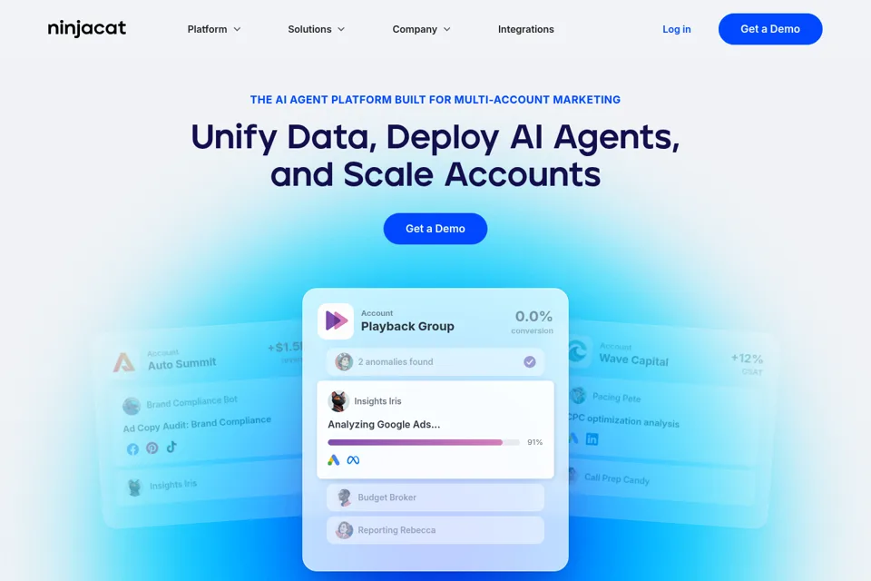 Aperçu de la landing page