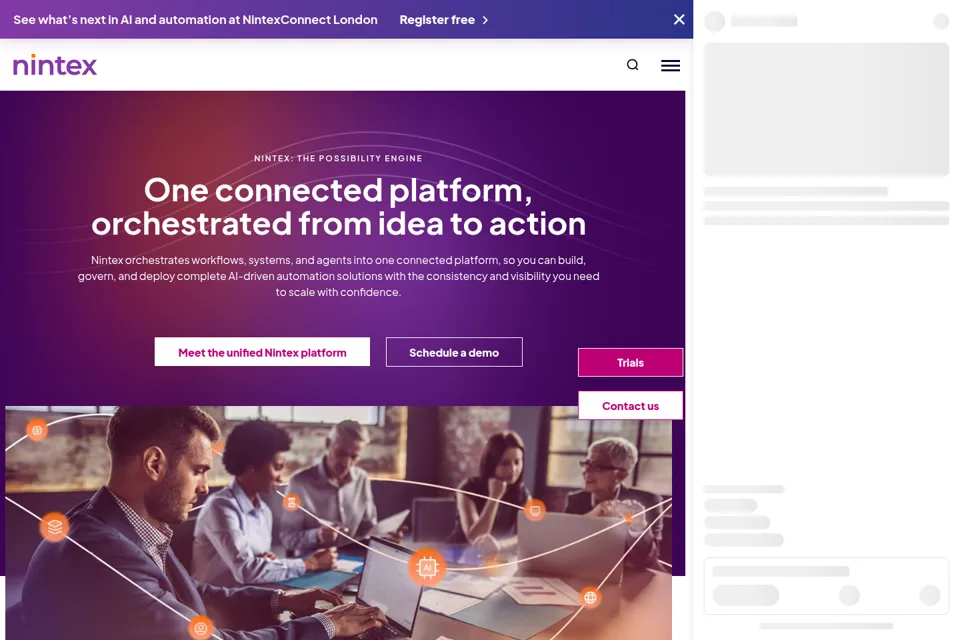 Aperçu de la landing page