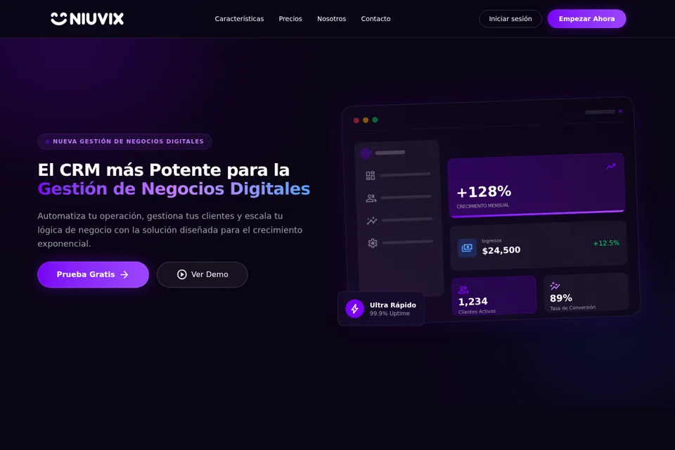 Aperçu de la landing page