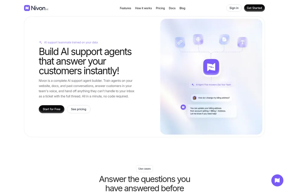 Aperçu de la landing page