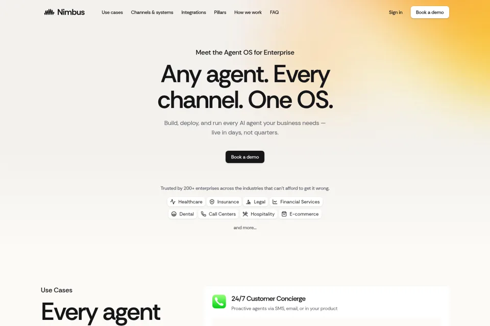 Aperçu de la landing page