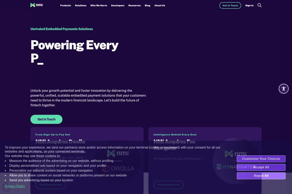 Aperçu de la landing page