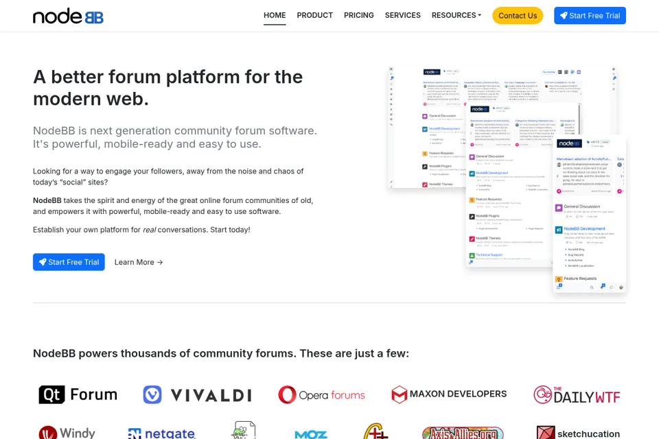 Aperçu de la landing page