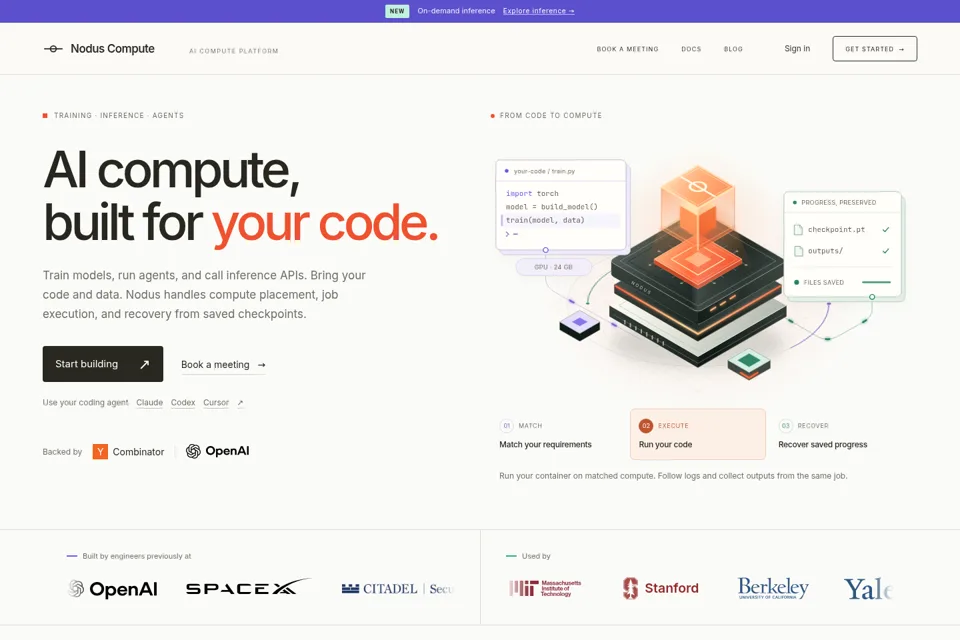 Aperçu de la landing page