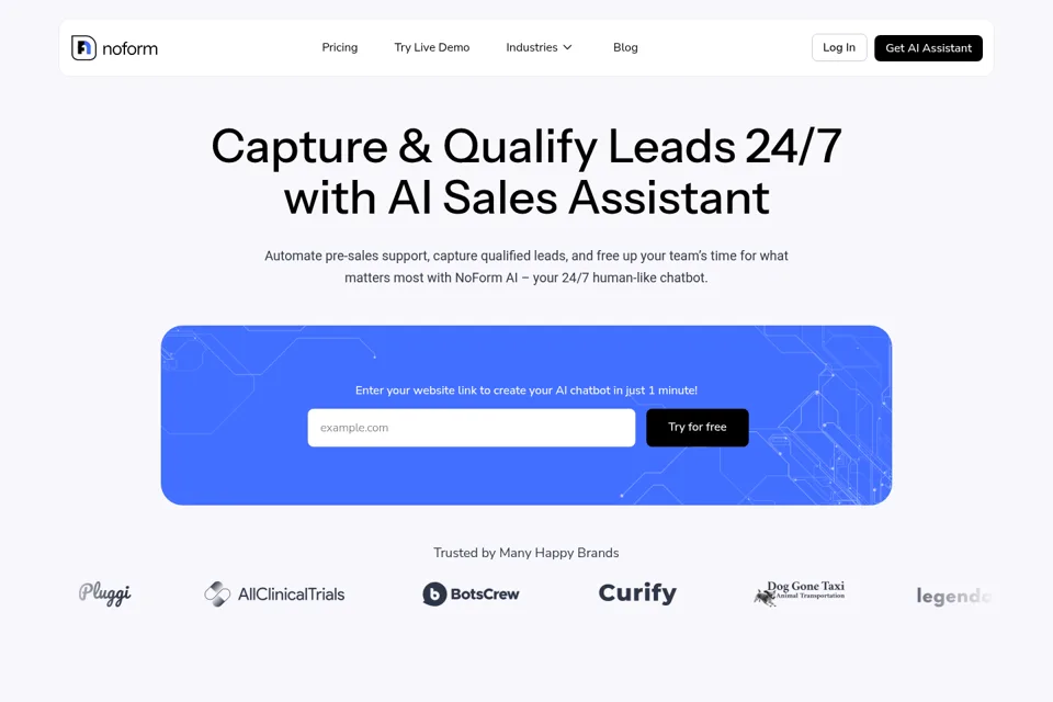 Aperçu de la landing page