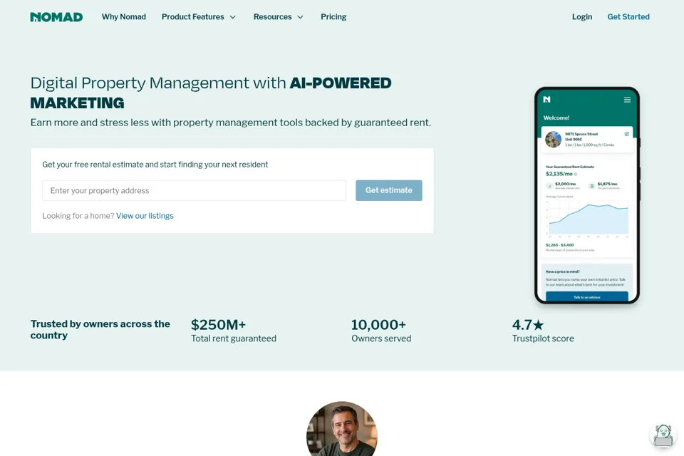 Aperçu de la landing page