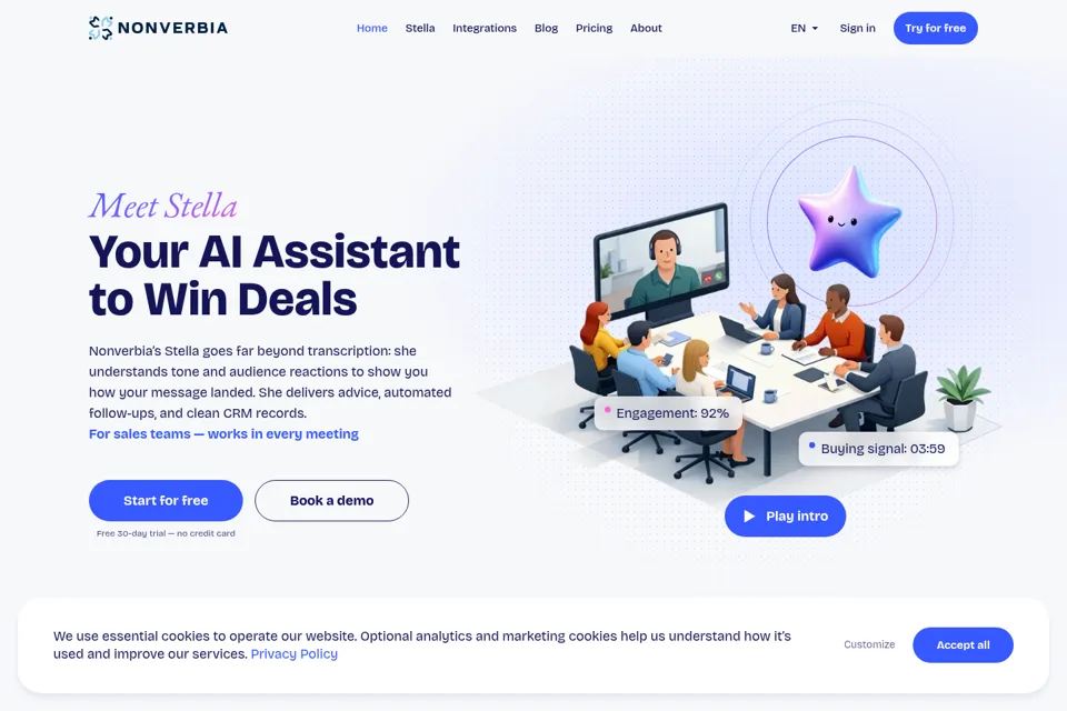 Aperçu de la landing page