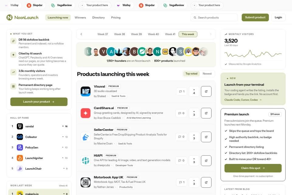 Aperçu de la landing page