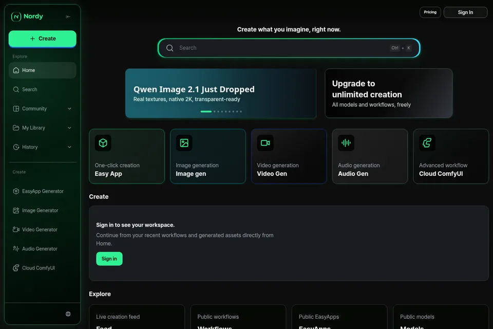 Aperçu de la landing page