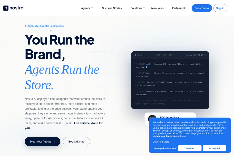 Aperçu de la landing page