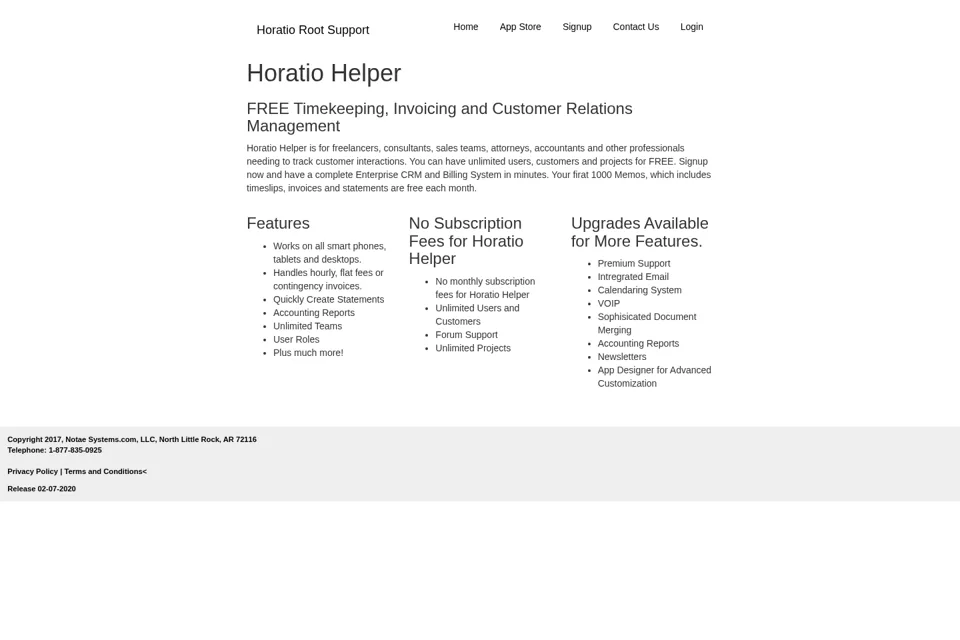 Aperçu de la landing page