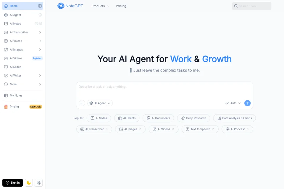 Aperçu de la landing page