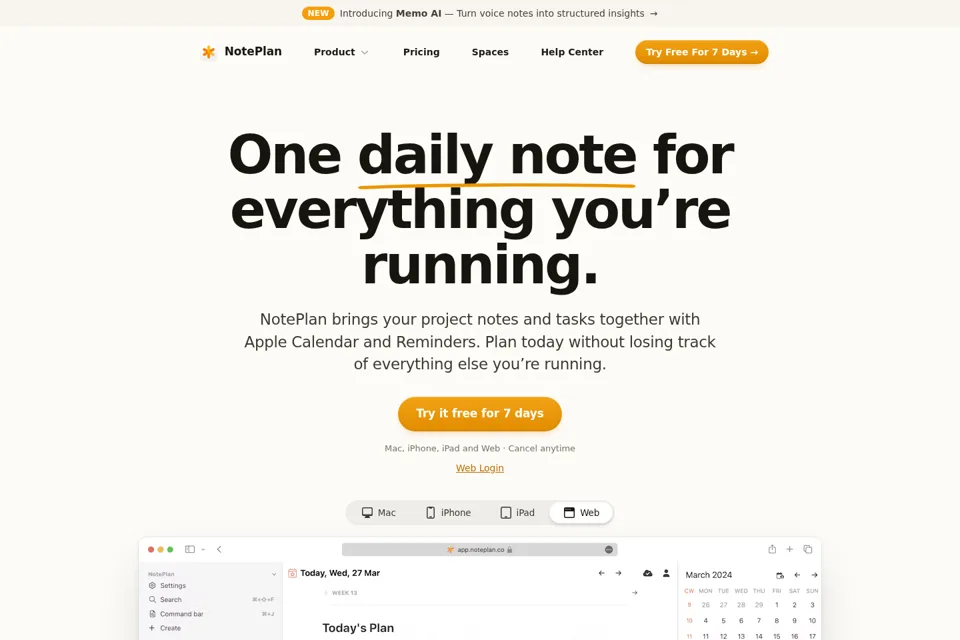 Aperçu de la landing page
