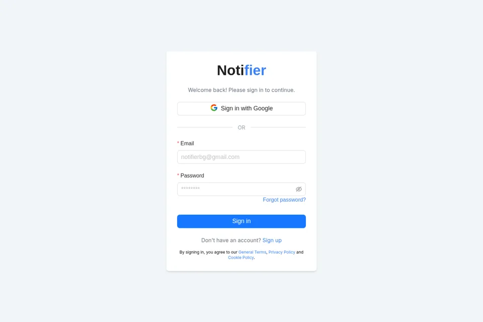 Aperçu de la landing page