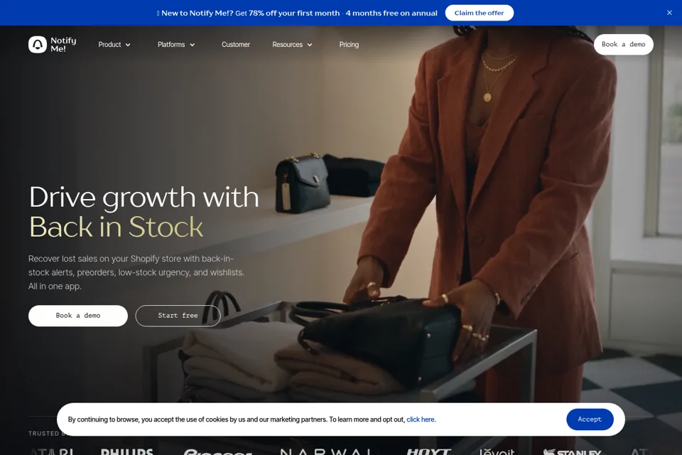 Aperçu de la landing page
