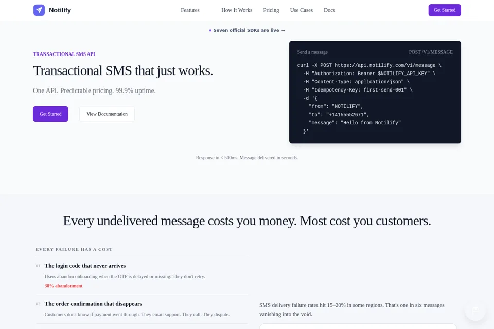 Aperçu de la landing page