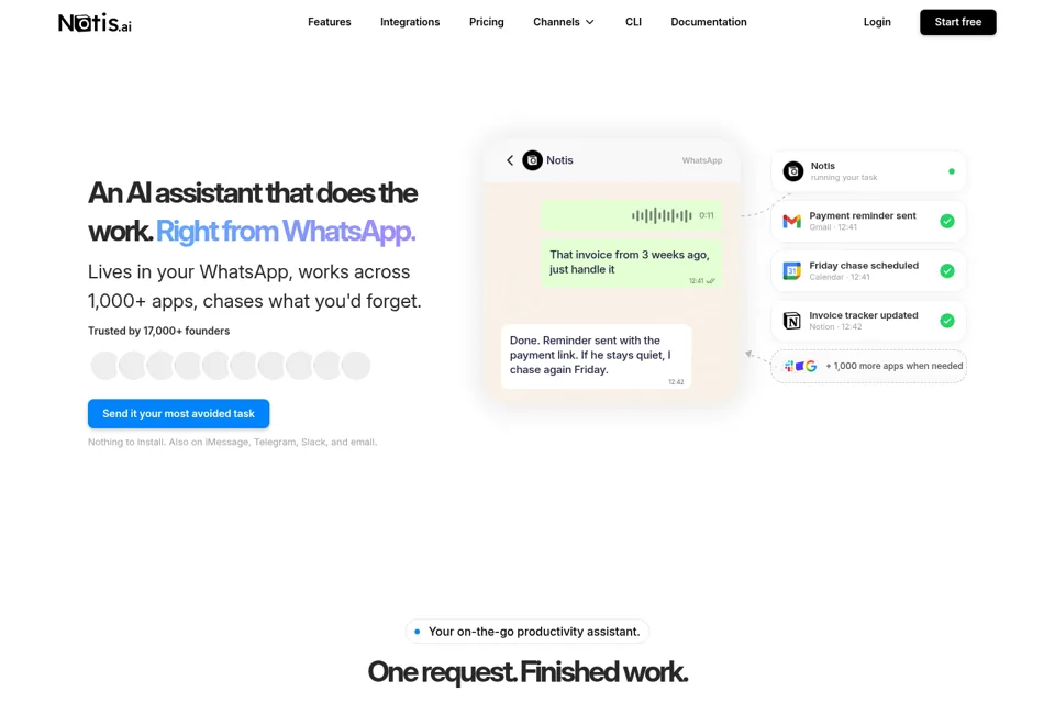 Aperçu de la landing page