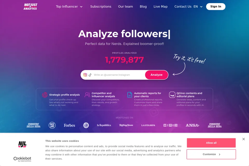 Aperçu de la landing page