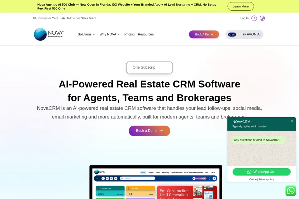 Aperçu de la landing page