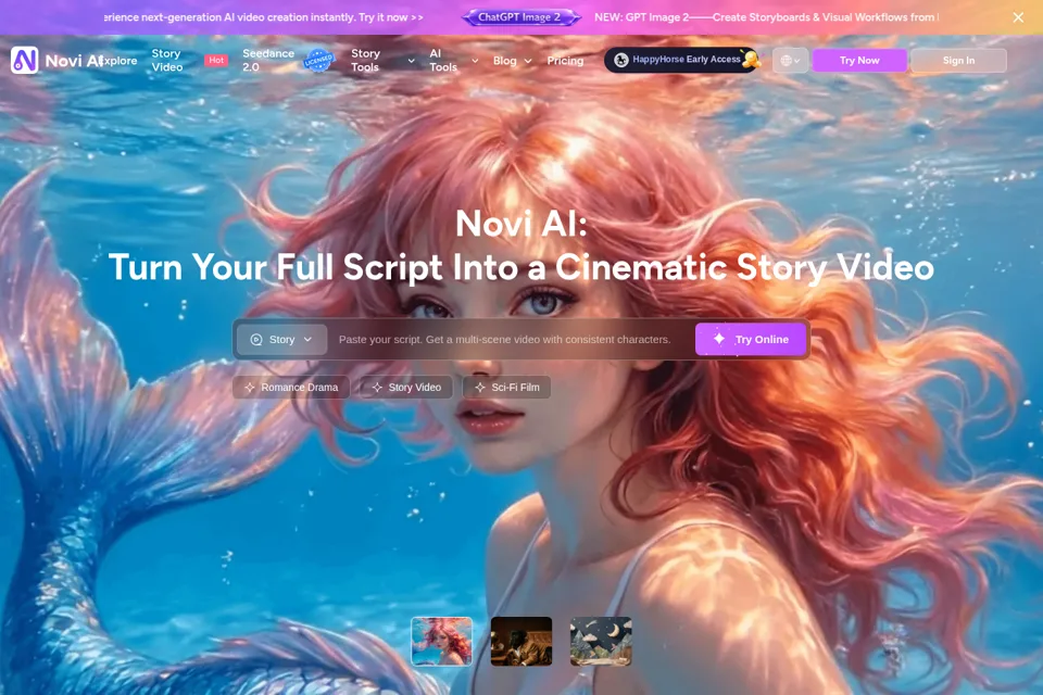Aperçu de la landing page