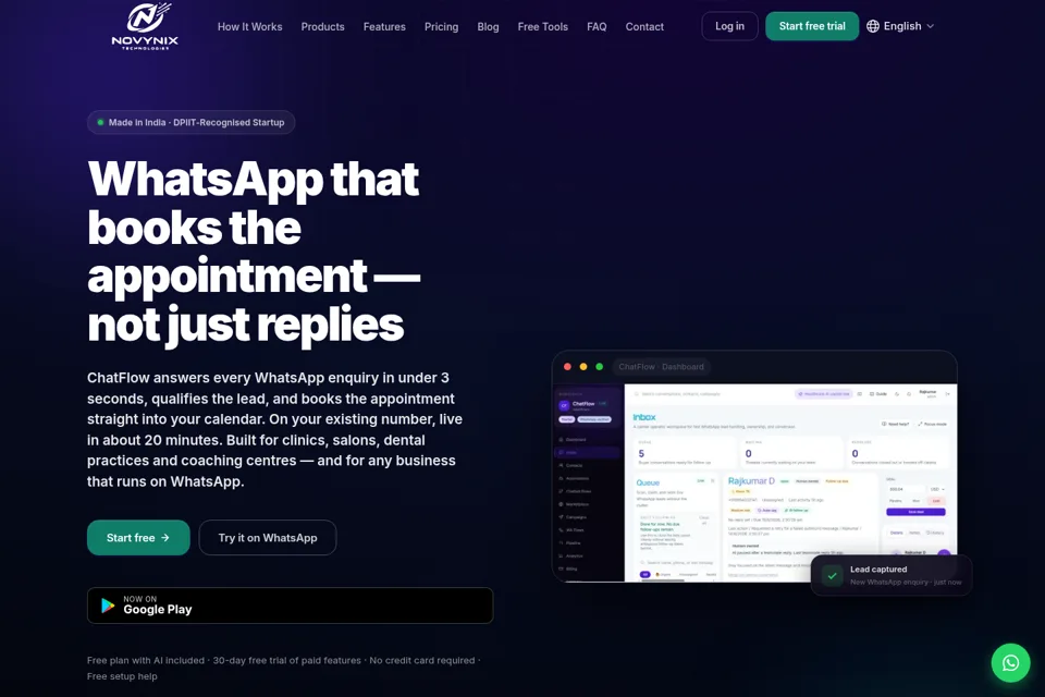 Aperçu de la landing page