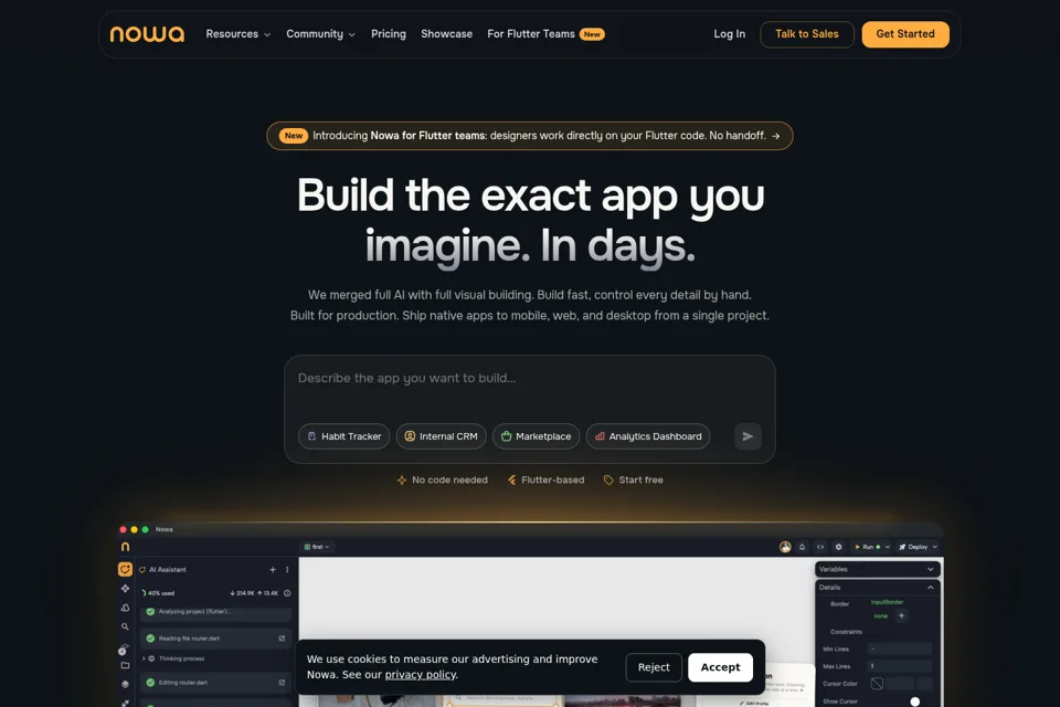 Aperçu de la landing page