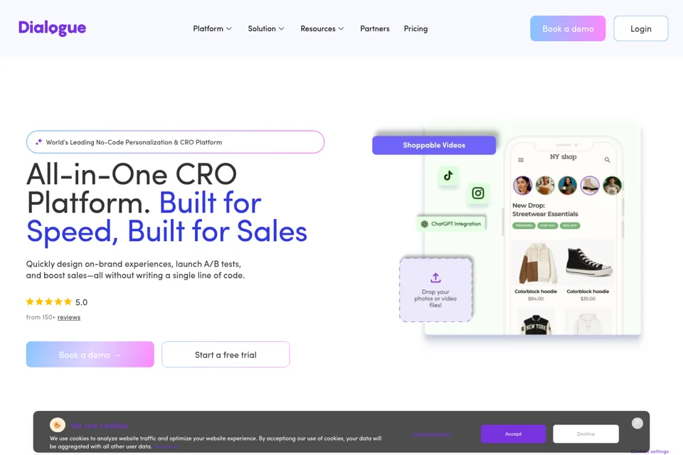 Aperçu de la landing page